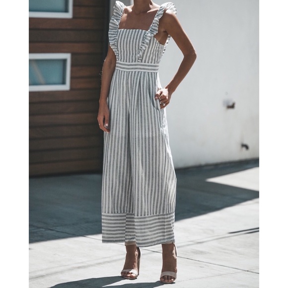 Pants - ❗️LAST ONE❗️Striped Ruffle Jumpsuit